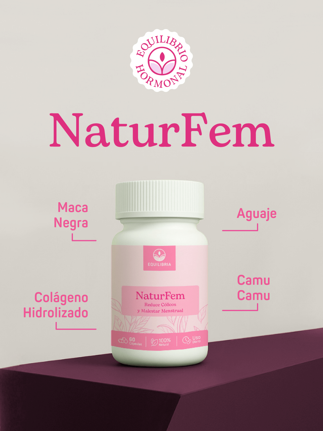 NaturFem suplemento natural para aliviar cólicos y malestar menstrual