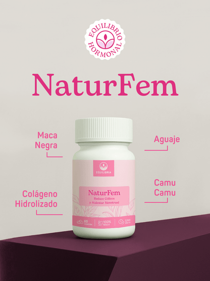NaturFem suplemento natural para aliviar cólicos y malestar menstrual